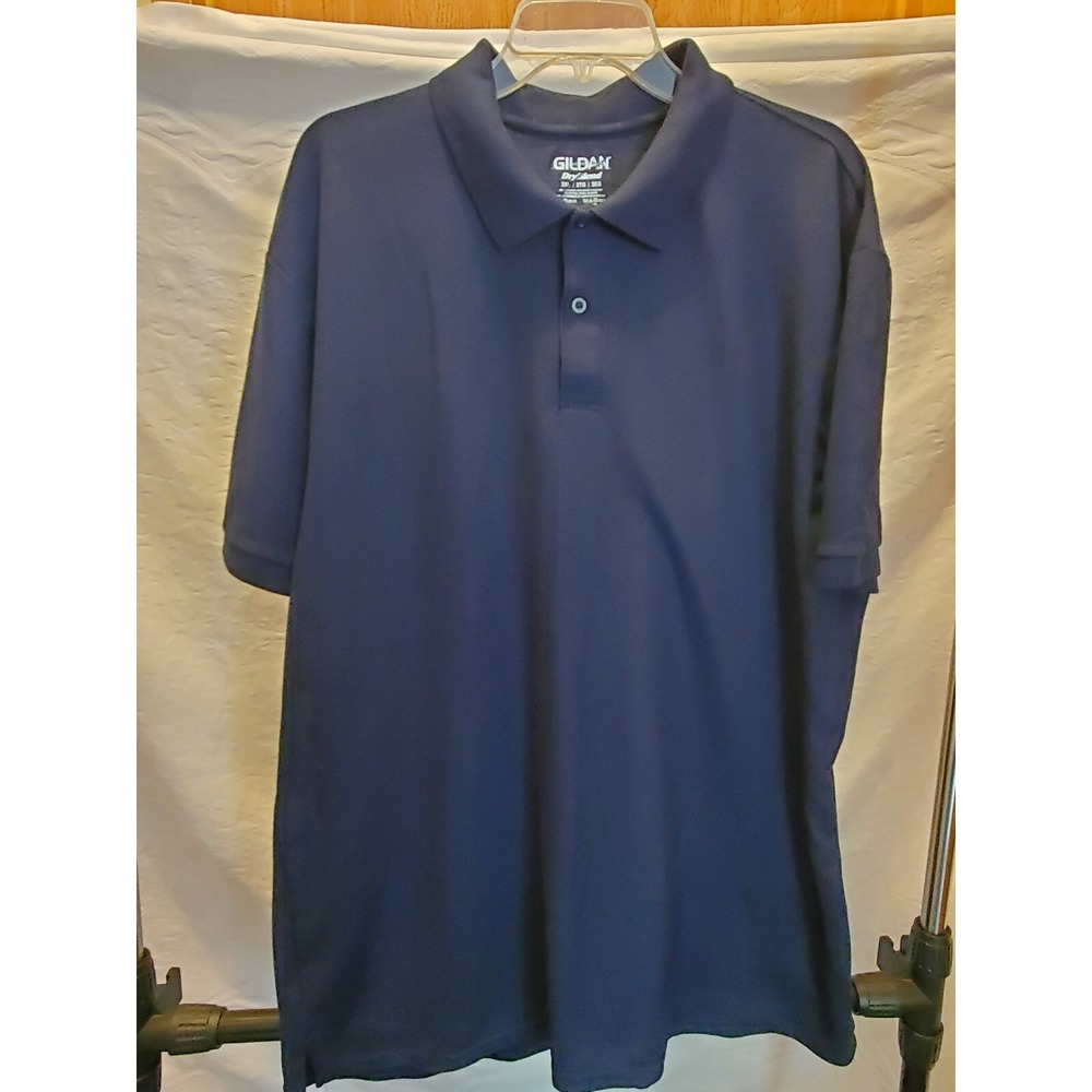 MENS 3XL GILDAN DRYBLEND COTTON MIX COLLARED BUTTON POLO JERSEY GOLF SHIRT Black